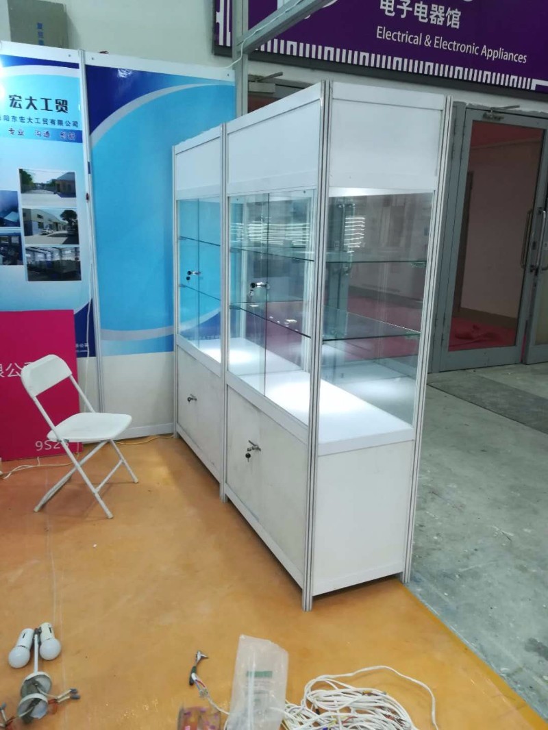 会展中心折叠展柜 八棱柱展柜出租-展台装修-PVC板制作